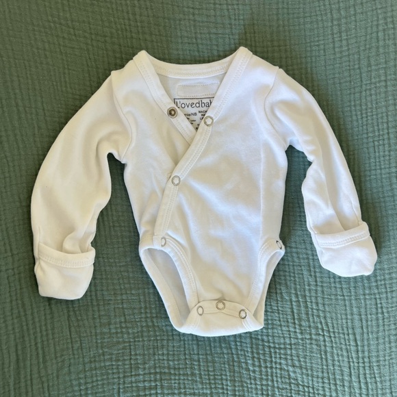 L'ovedbaby White Snap-Front Baby Onesie - Picture 3 of 5